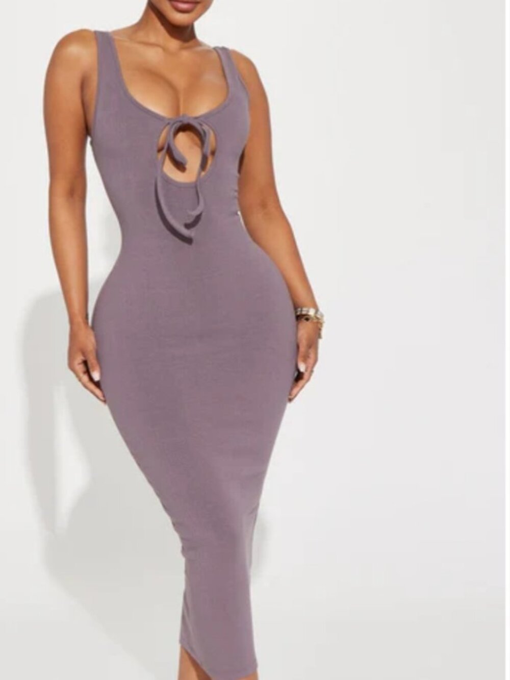 FASHION NOVA MYLAH SNATCHED MIDI DRESS